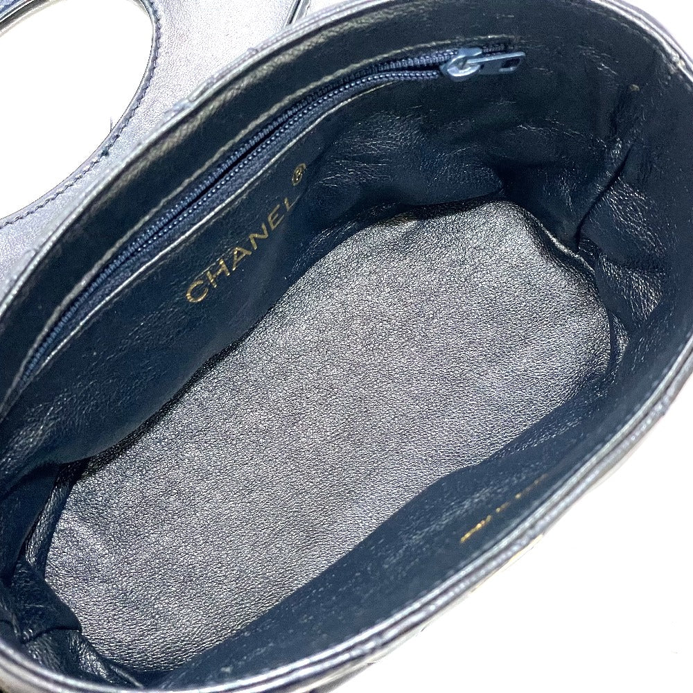 CHANEL Shoulder Bag lambskin Navy CC COCO Mark Matrasse Women Used