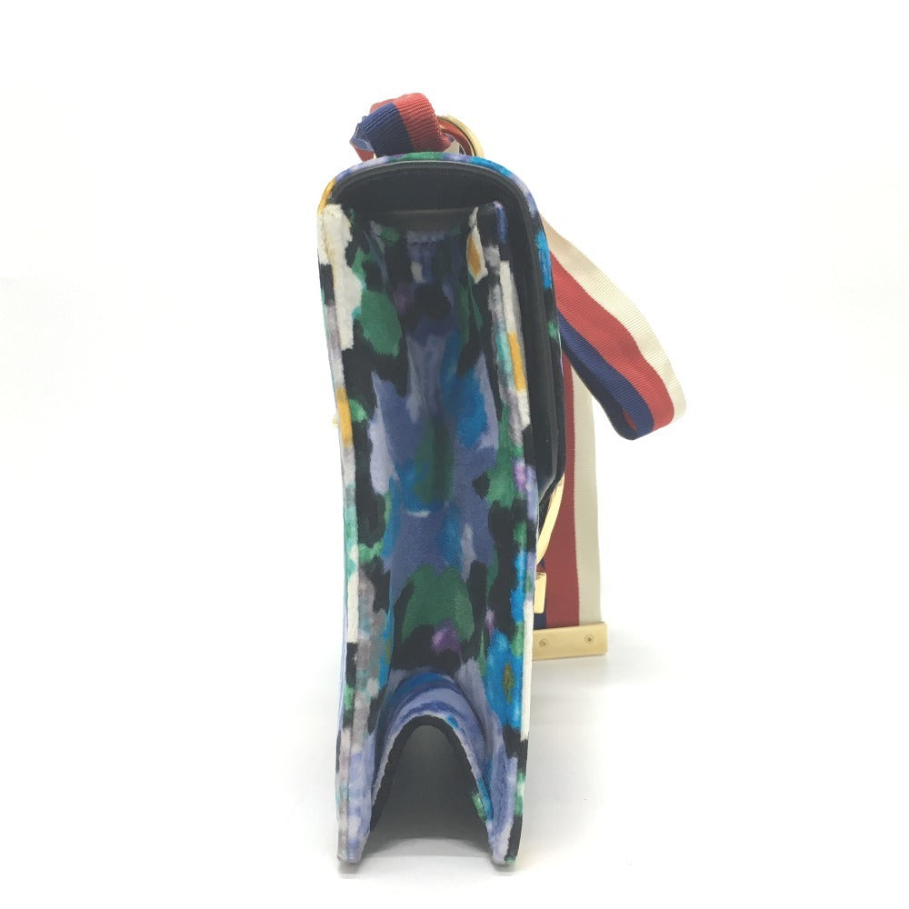 GUCCI Shoulder Bag 421882 Velor / leather multicolor Floral Silvi Small Women Secondhand