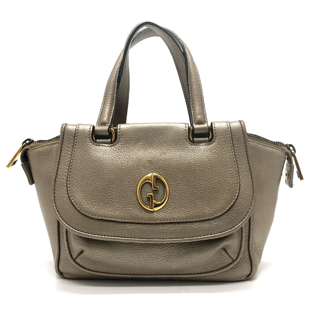 GUCCI Handbag 282481 leather gold GG Double G Detail Women Secondhand