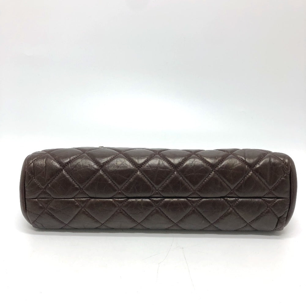CHANEL Tote Bag lambskin Brown CC COCO Mark Matrasse Women Used