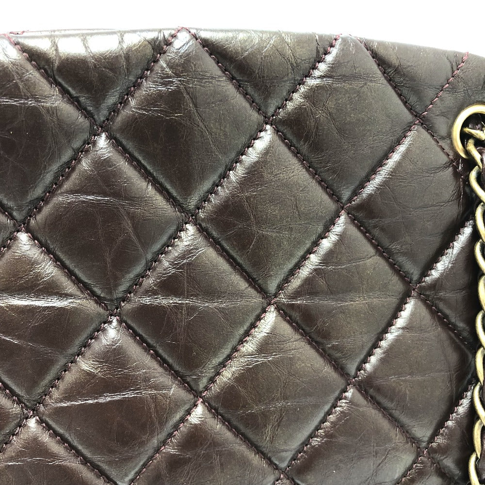 CHANEL Tote Bag lambskin Brown CC COCO Mark Matrasse Women Used