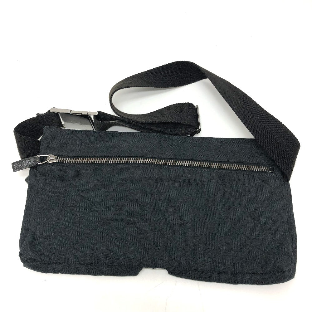 GUCCI Waist bag 28566 GG canvas black GG Sling bag mens Secondhand