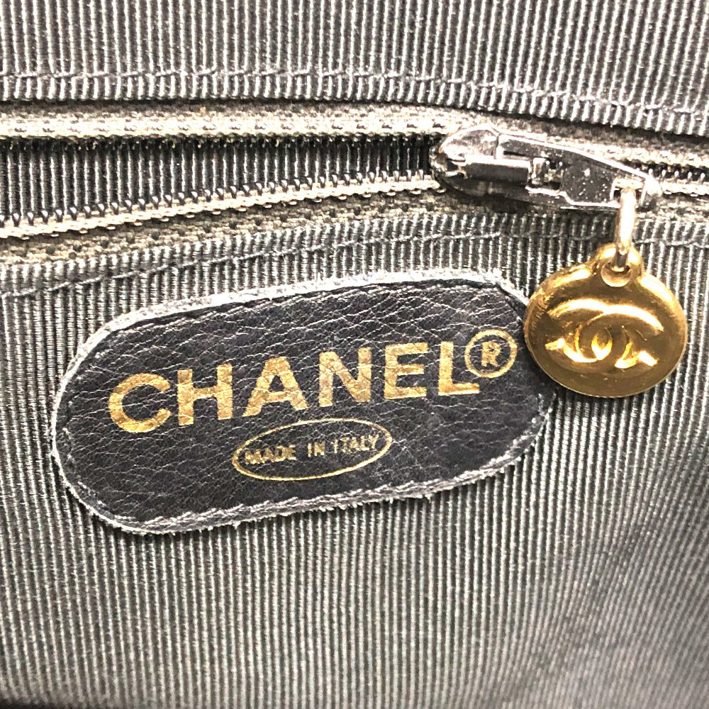 CHANEL Tote Bag Caviar skin black Trip Luco co Square Tote Chain
