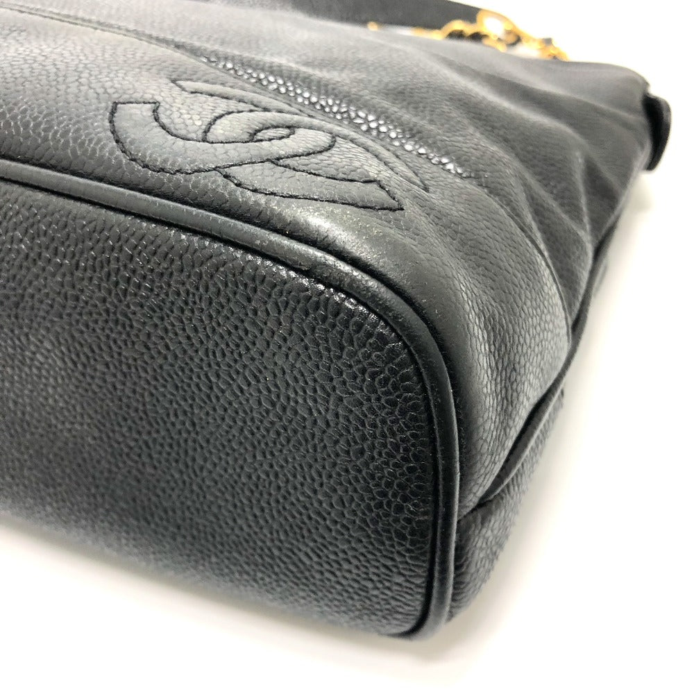 CHANEL Tote Bag Caviar skin black Trip Luco co Square Tote Chain