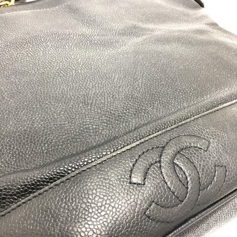CHANEL Tote Bag Caviar skin black Trip Luco co Square Tote Chain