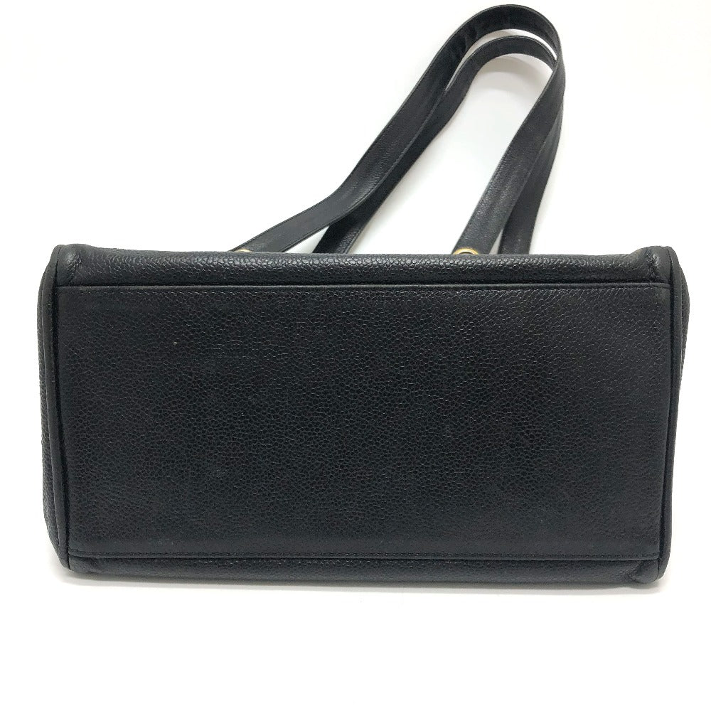 CHANEL Tote Bag Caviar skin black Trip Luco co Square