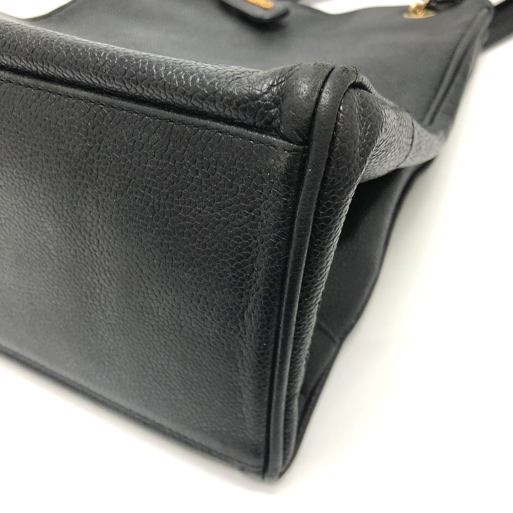 CHANEL Tote Bag Caviar skin black Trip Luco co Square