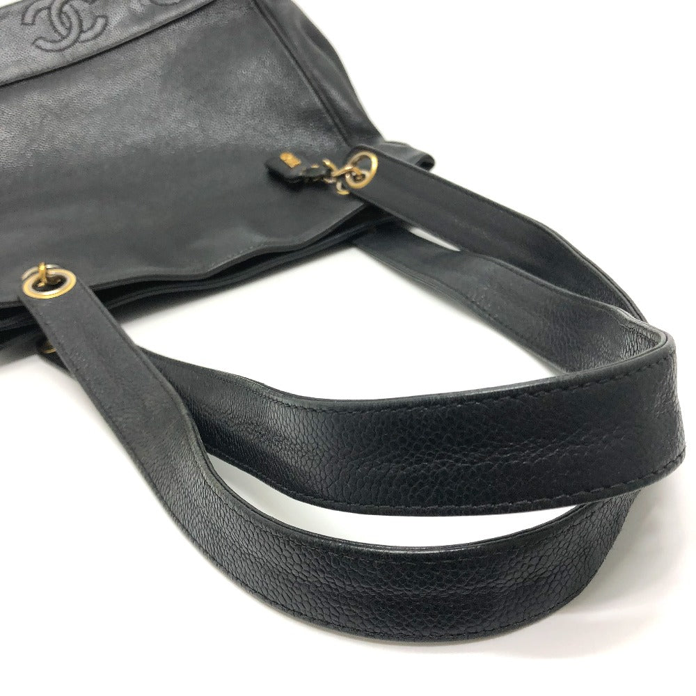 CHANEL Tote Bag Caviar skin black Trip Luco co Square