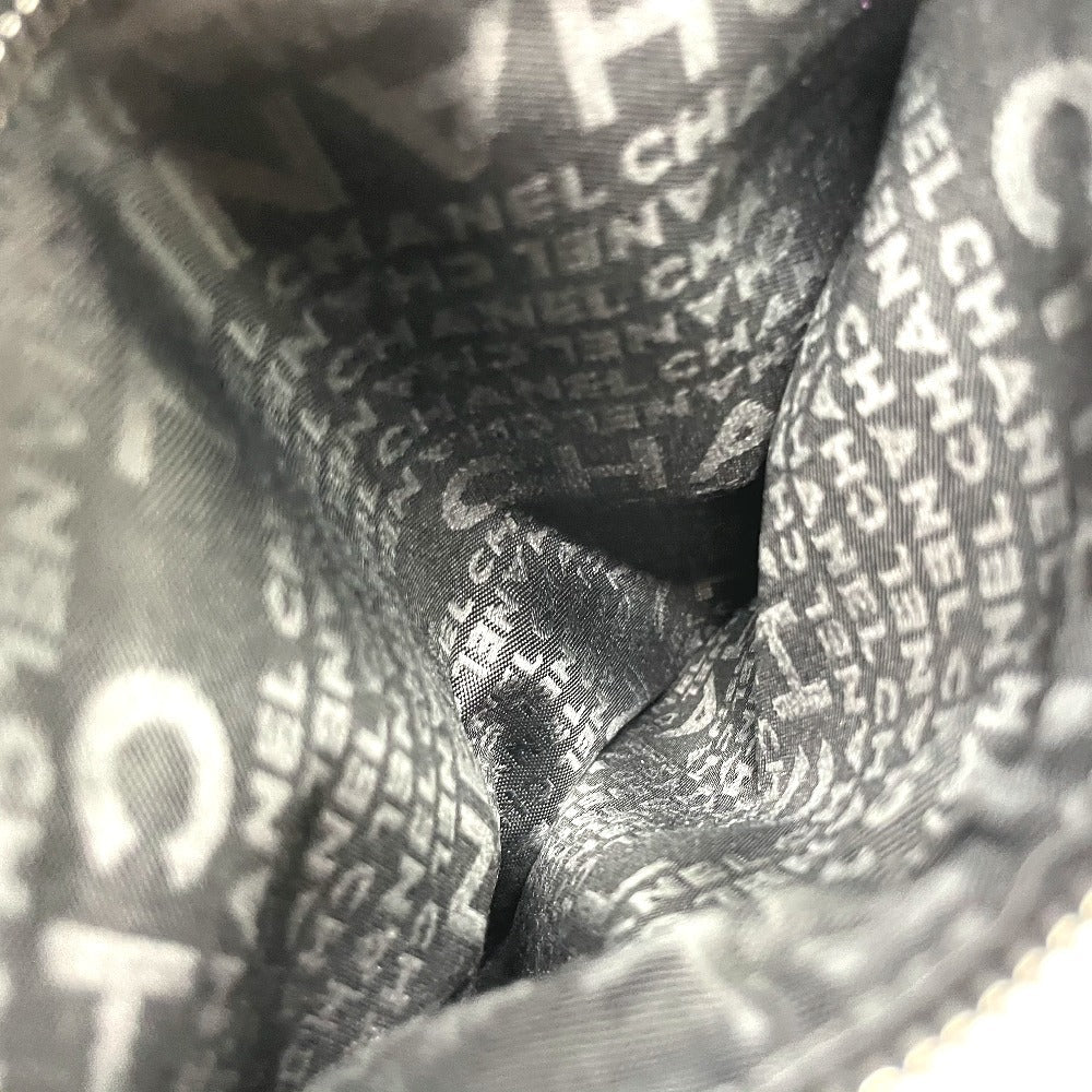CHANEL Shoulder Bag tweed gray Camelia flap Women Used