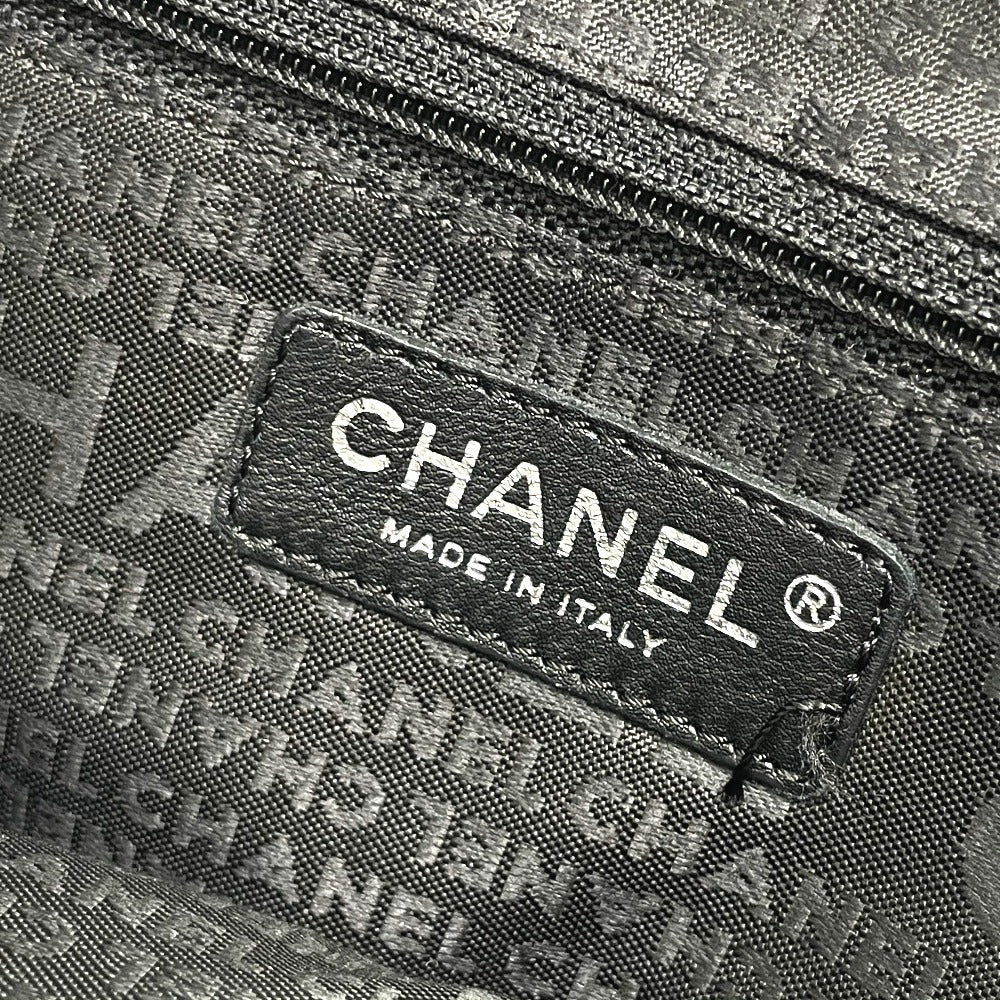 CHANEL Shoulder Bag tweed gray Camelia flap Women Used