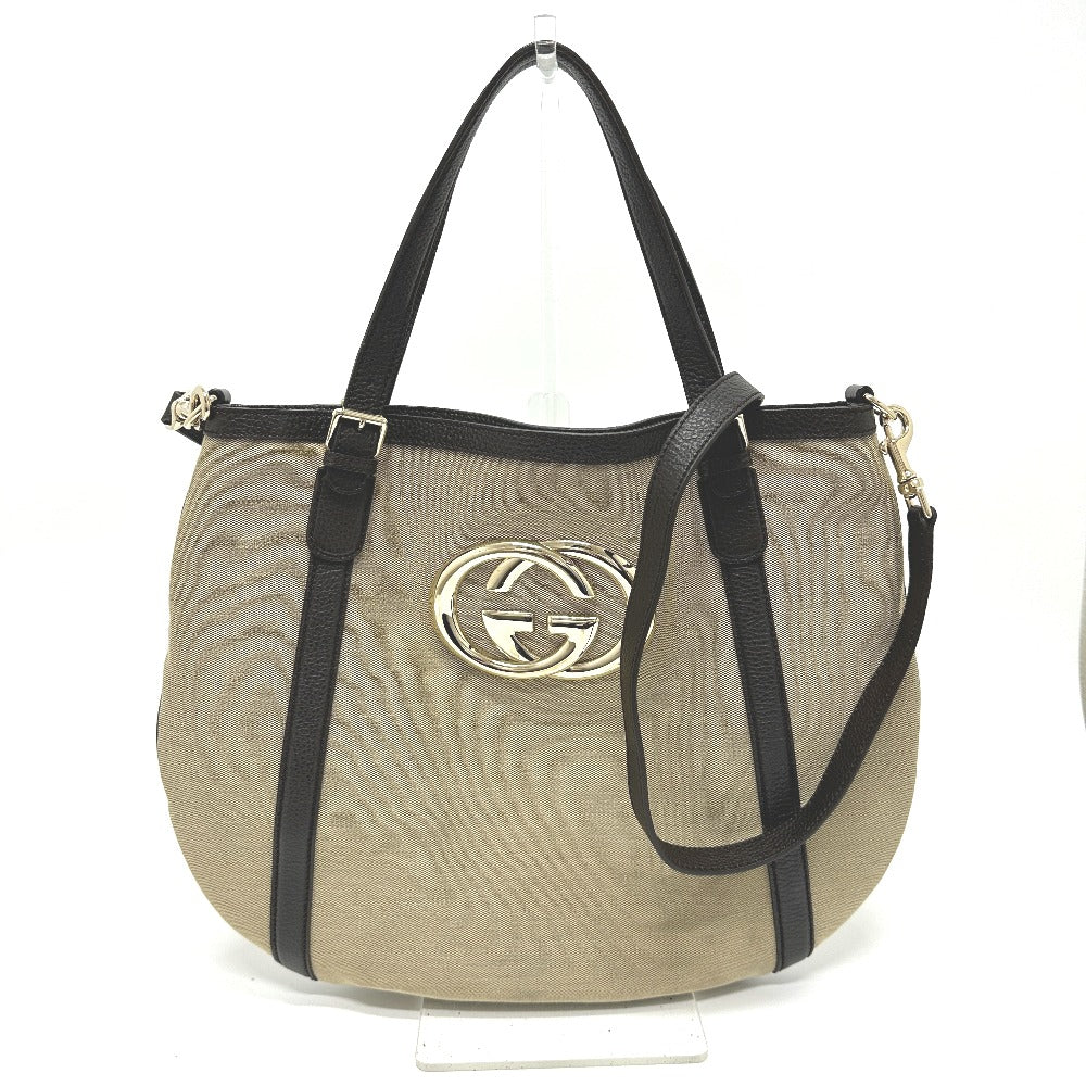GUCCI Tote Bag 290832 Canvas / leather beige GG logo Women Secondhand