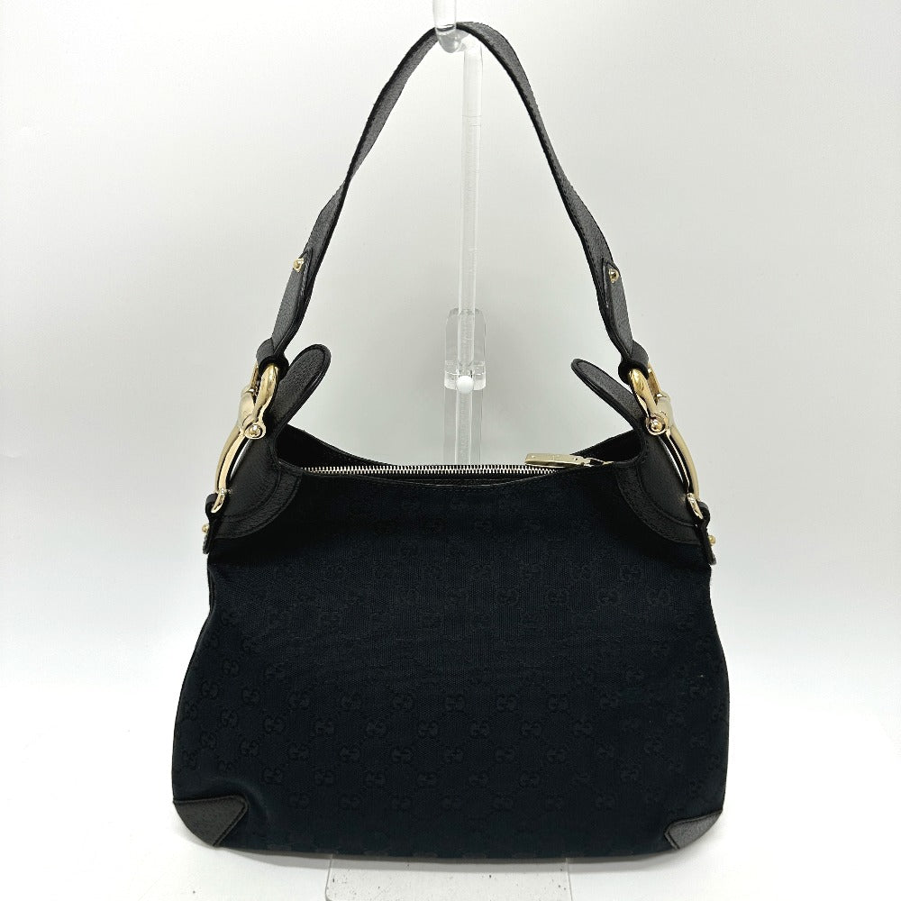 GUCCI Handbag 145826 GG canvas / leather black GG Horsebit Women Secondhand