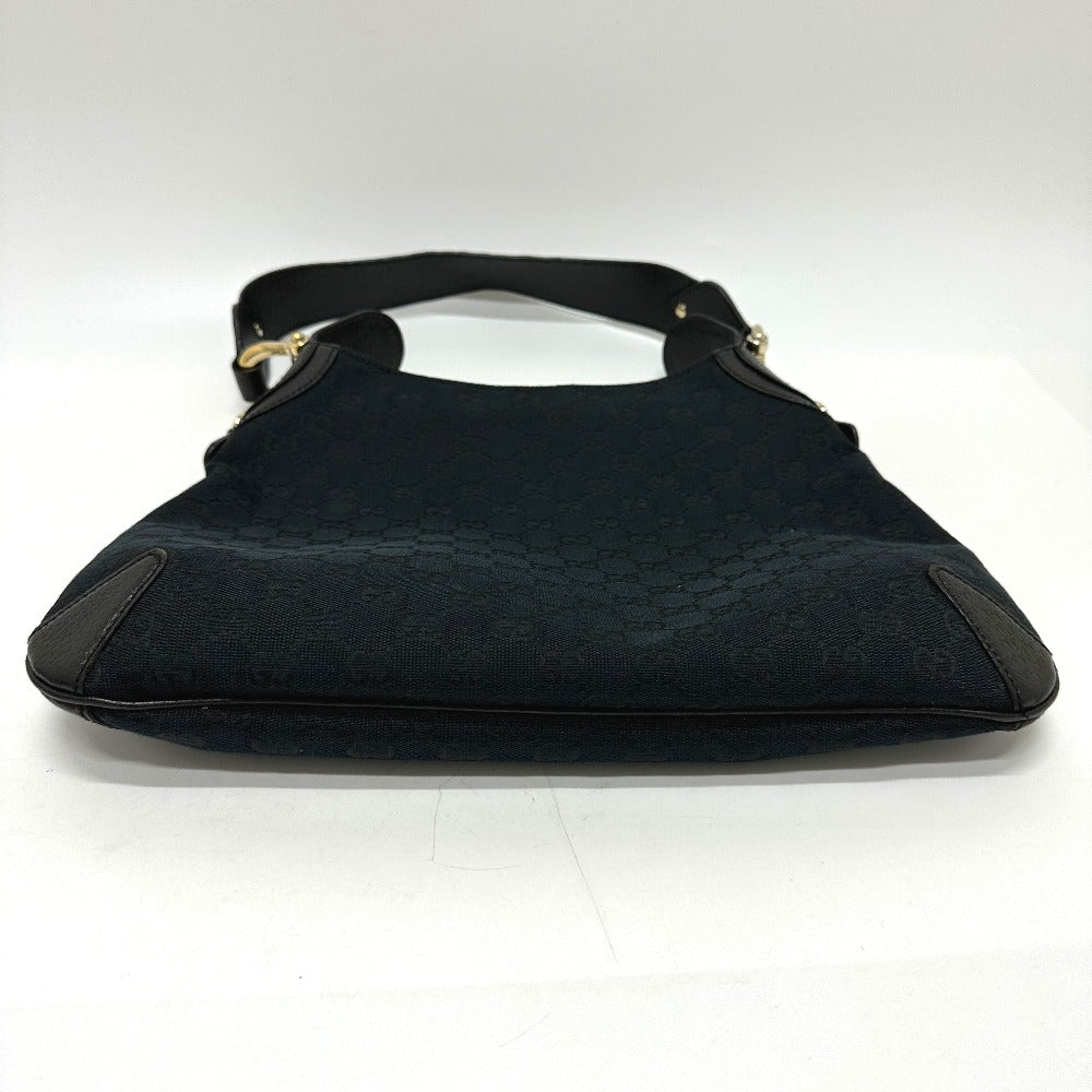 GUCCI Handbag 145826 GG canvas / leather black GG Horsebit Women Secondhand