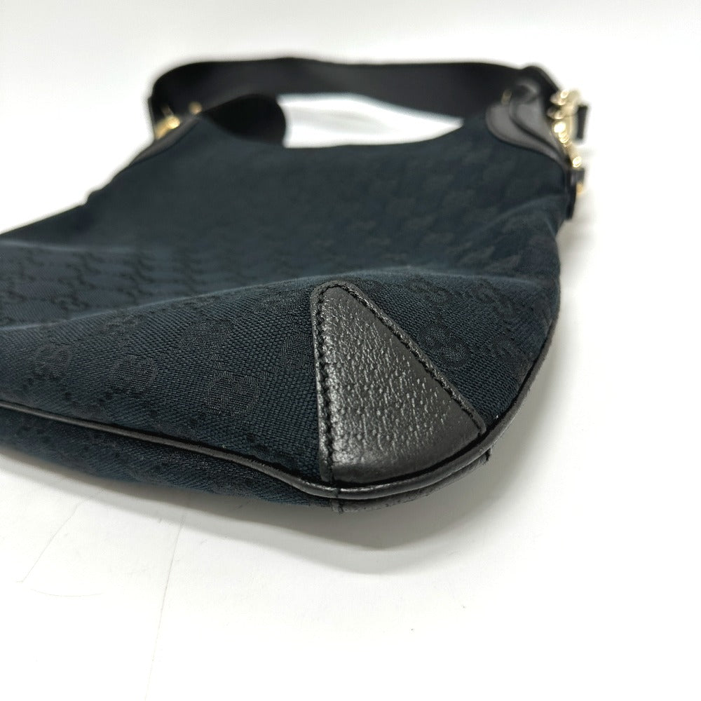 GUCCI Handbag 145826 GG canvas / leather black GG Horsebit Women Secondhand