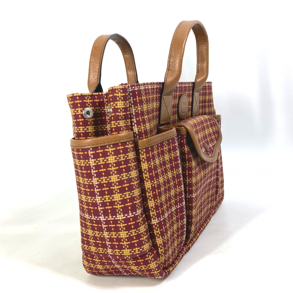 GUCCI Handbag 628159 Canvas / leather Brown/Bordeaux type check Chilled license Women Secondhand