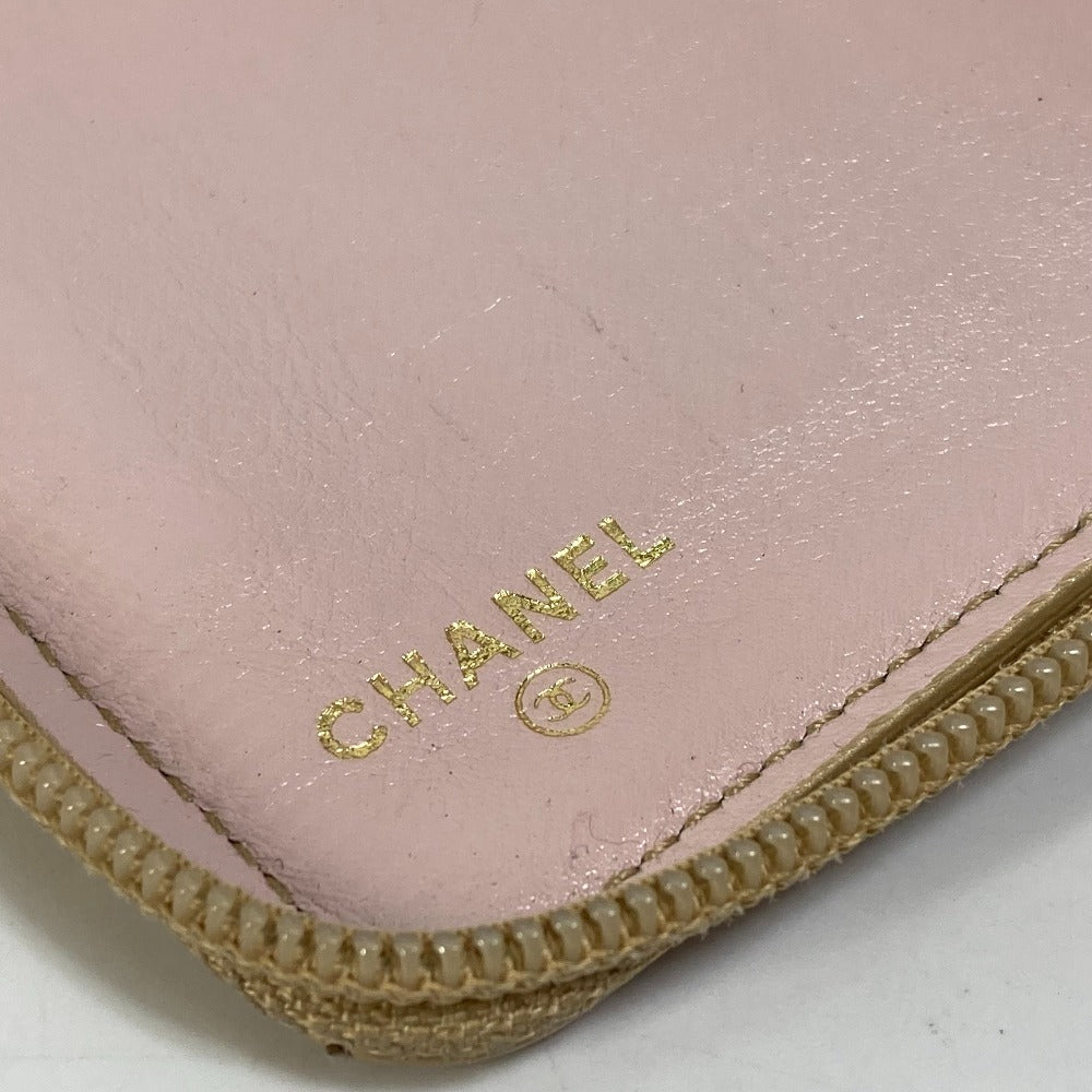 CHANEL Long Wallet Purse Calfskin gold COCO Mark CC Matrasse quilting Women Used