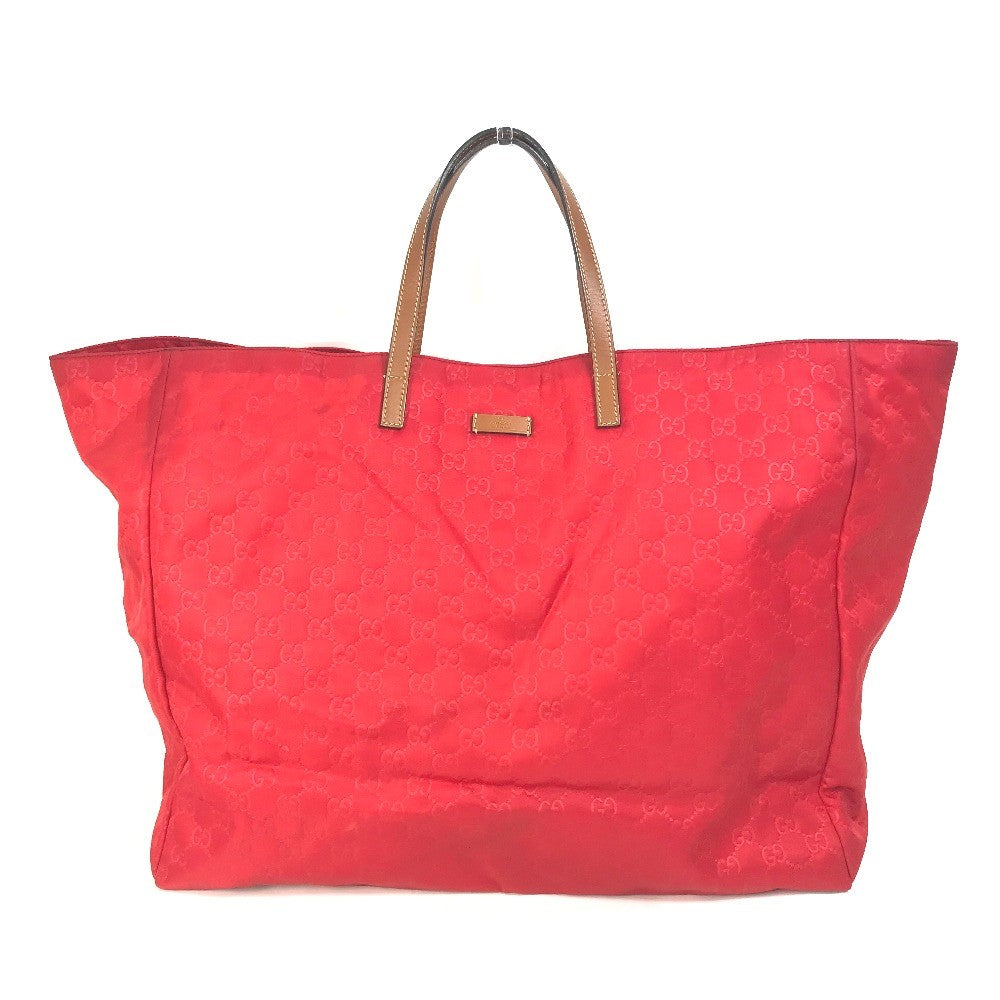 GUCCI Tote Bag 286198 Nylon Red GG pattern Large tote Women Secondhand