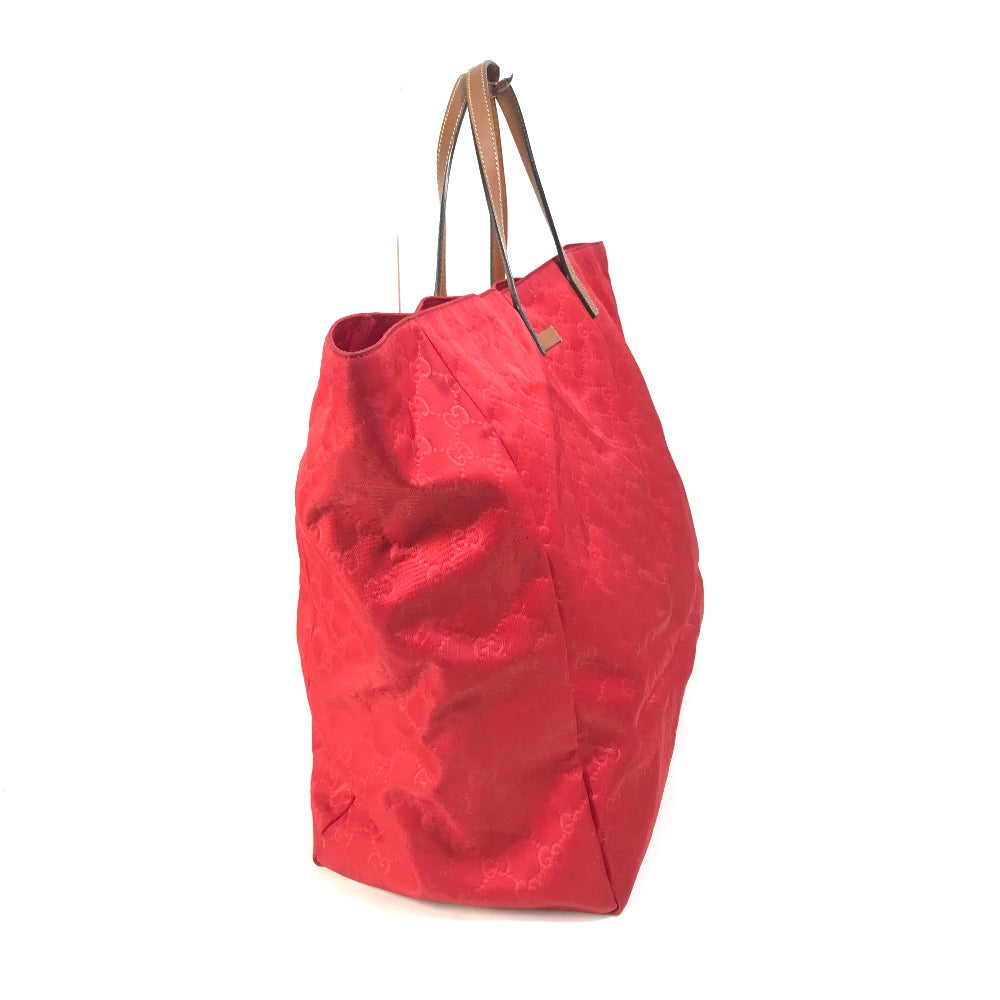 GUCCI Tote Bag 286198 Nylon Red GG pattern Large tote Women Secondhand