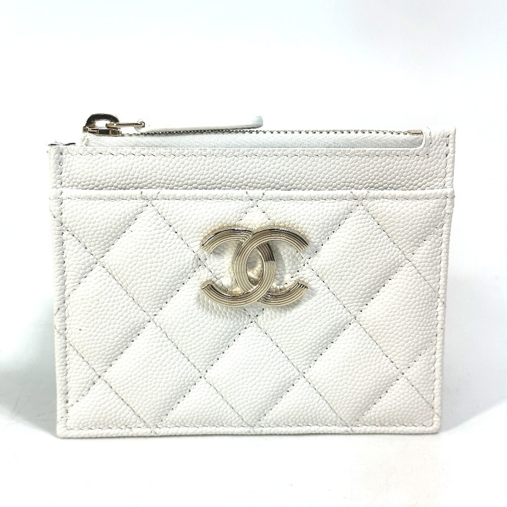 CHANEL Card Case AP3139 Caviar skin white COCO Mark CC Quilting Matelasse Coin case Coin Pocket Wallet