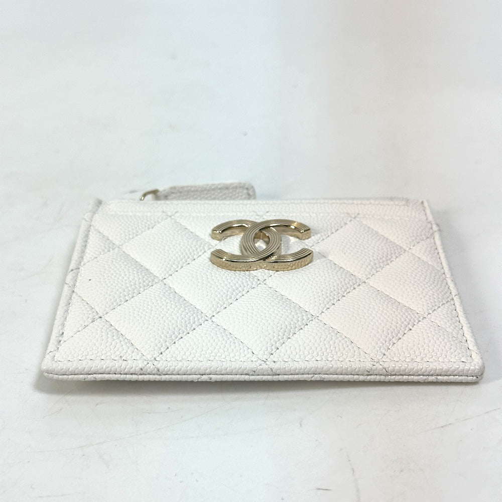 CHANEL Card Case AP3139 Caviar skin white COCO Mark CC Quilting Matelasse Coin case Coin Pocket Wallet