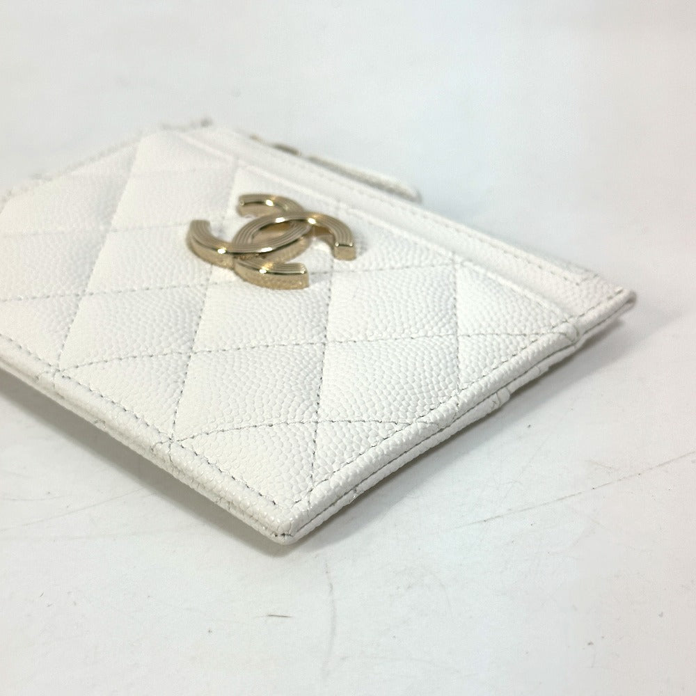 CHANEL Card Case AP3139 Caviar skin white COCO Mark CC Quilting Matelasse Coin case Coin Pocket Wallet