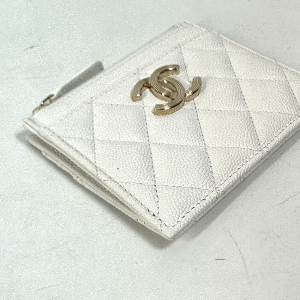 CHANEL Card Case AP3139 Caviar skin white COCO Mark CC Quilting Matelasse Coin case Coin Pocket Wallet