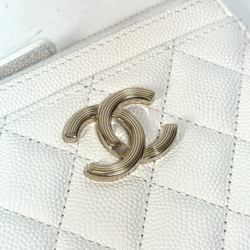 CHANEL Card Case AP3139 Caviar skin white COCO Mark CC Quilting Matelasse Coin case Coin Pocket Wallet