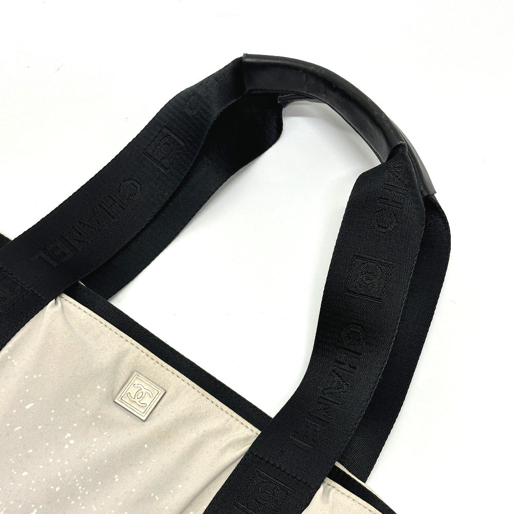 CHANEL Tote Bag Nylon gray COCO Mark High summer Women Used