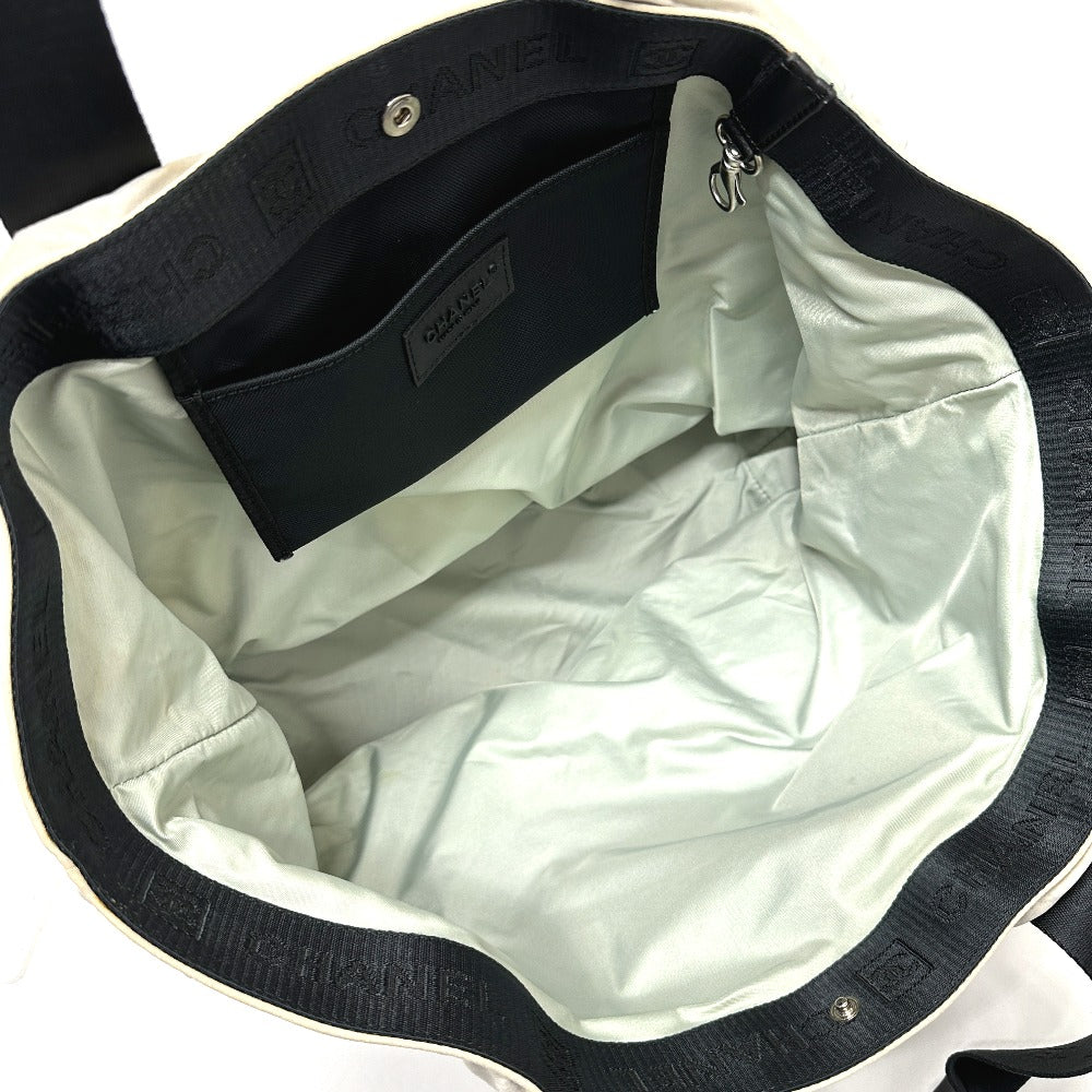 CHANEL Tote Bag Nylon gray COCO Mark High summer Women Used