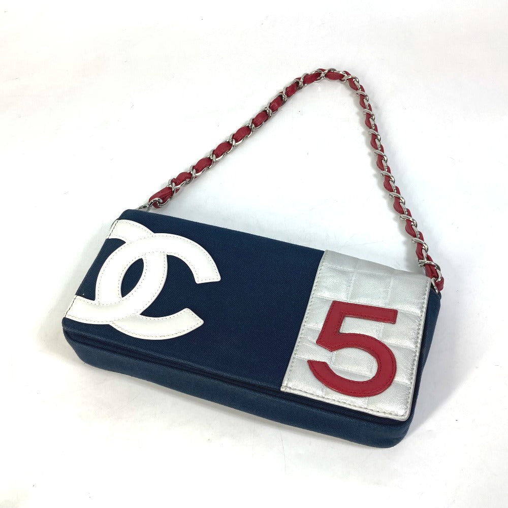 CHANEL Shoulder Bag Canvas / leather Navy vintage NO.5 Number 5