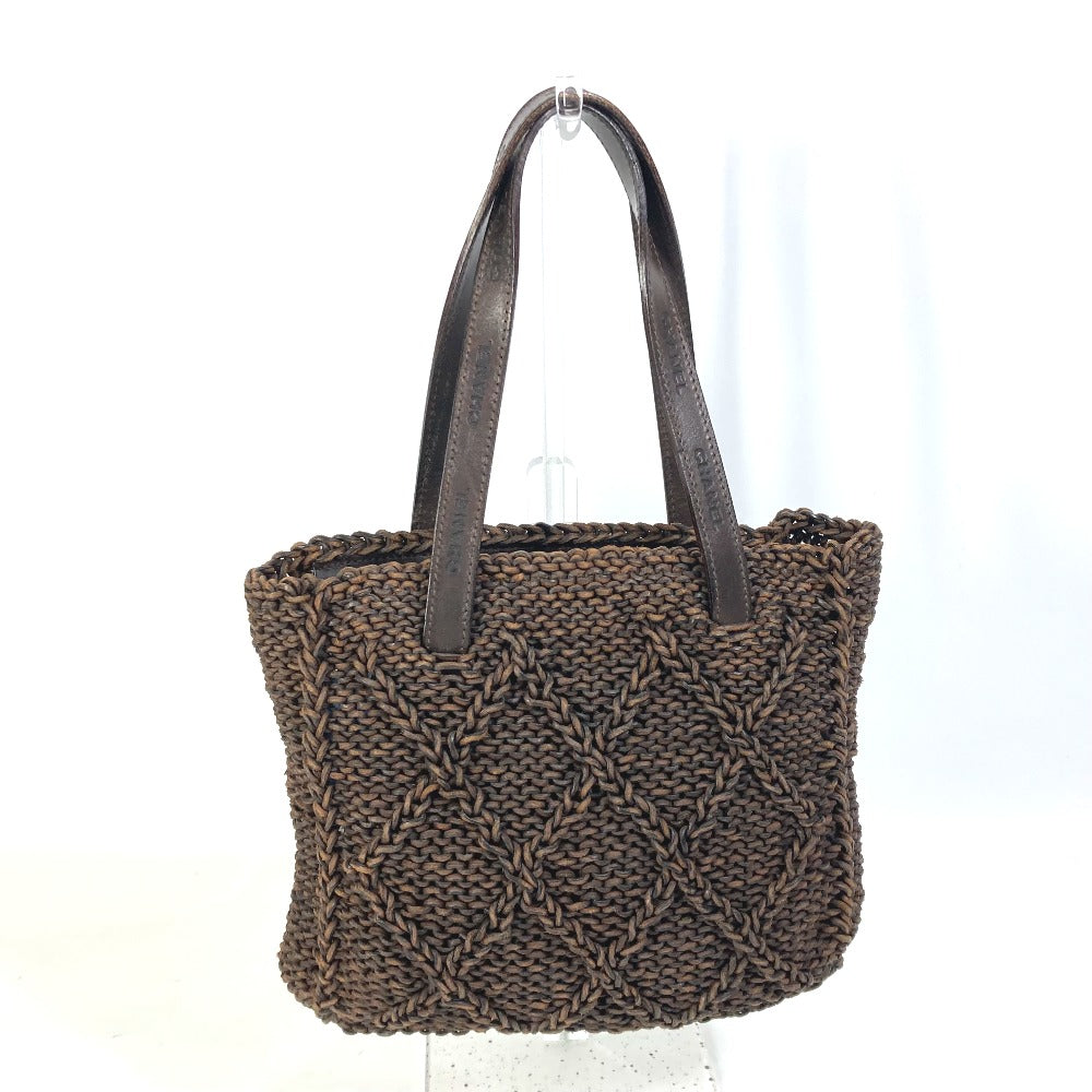CHANEL Handbag leather Brown Tote Bag Braid