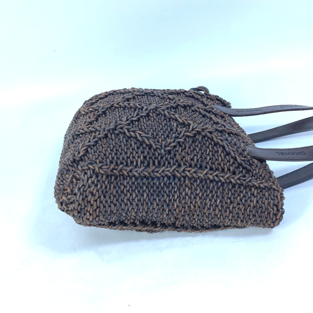 CHANEL Handbag leather Brown Tote Bag Braid