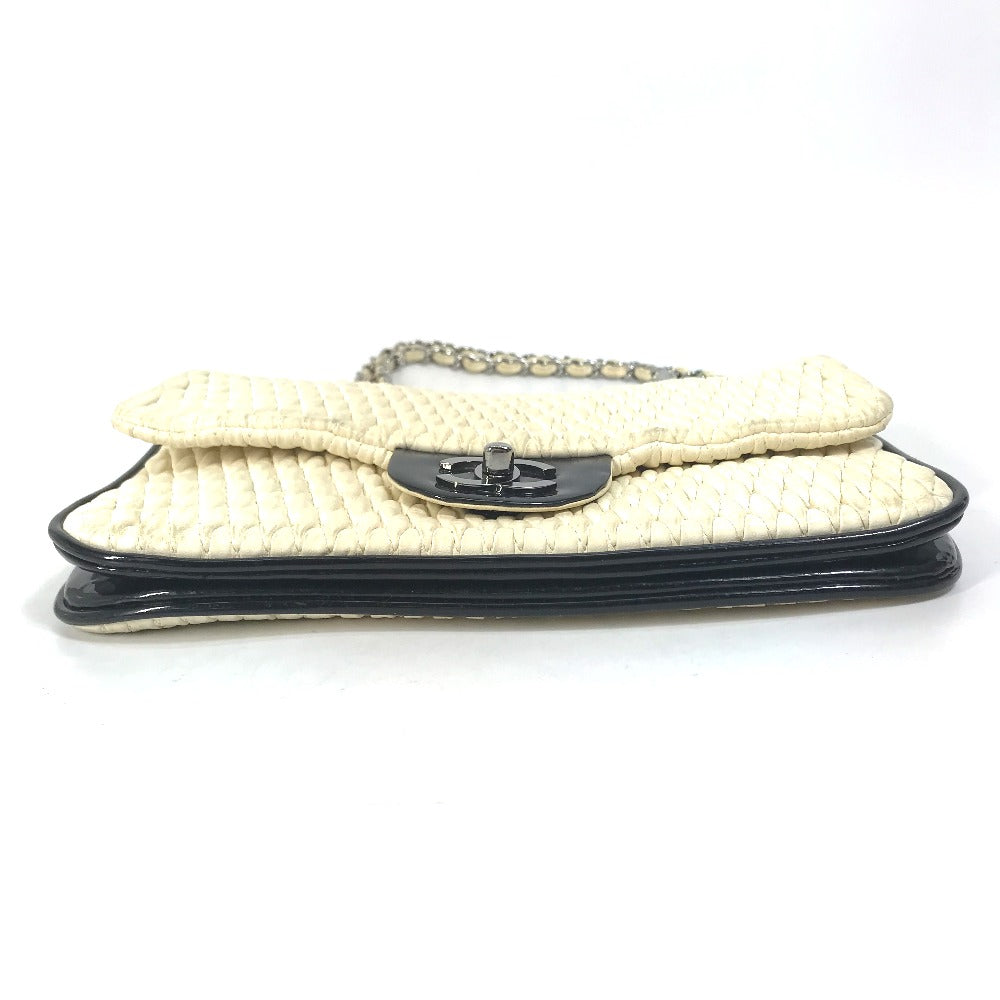 CHANEL Shoulder Bag Lambskin, Patent Leather white CC COCO Mark