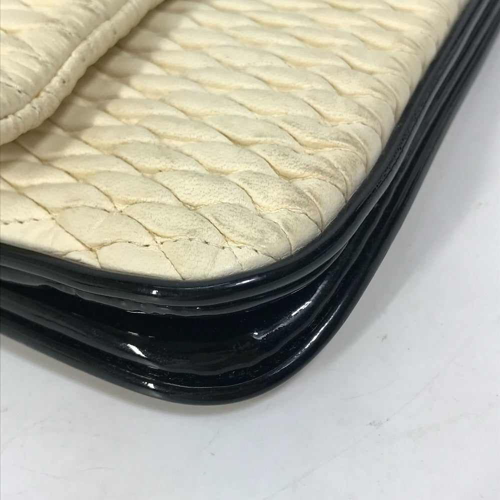 CHANEL Shoulder Bag Lambskin, Patent Leather white CC COCO Mark