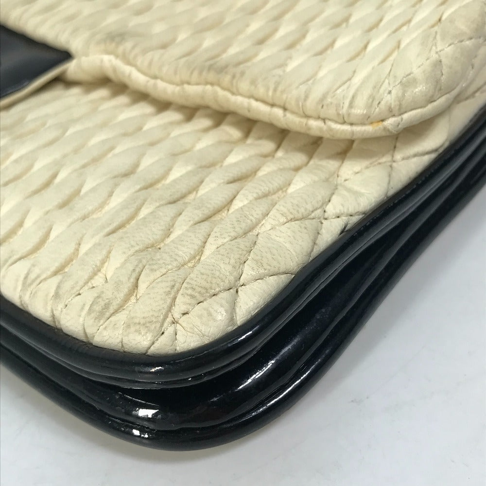CHANEL Shoulder Bag Lambskin, Patent Leather white CC COCO Mark