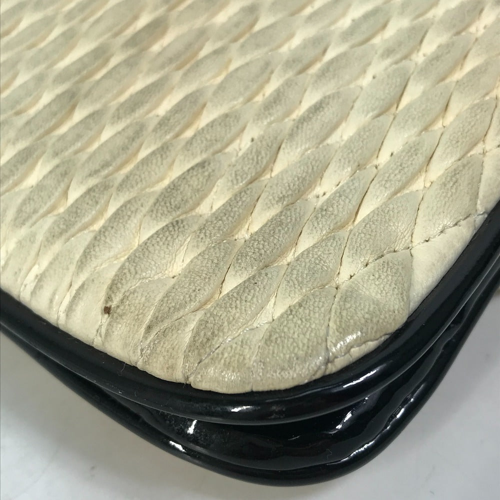CHANEL Shoulder Bag Lambskin, Patent Leather white CC COCO Mark