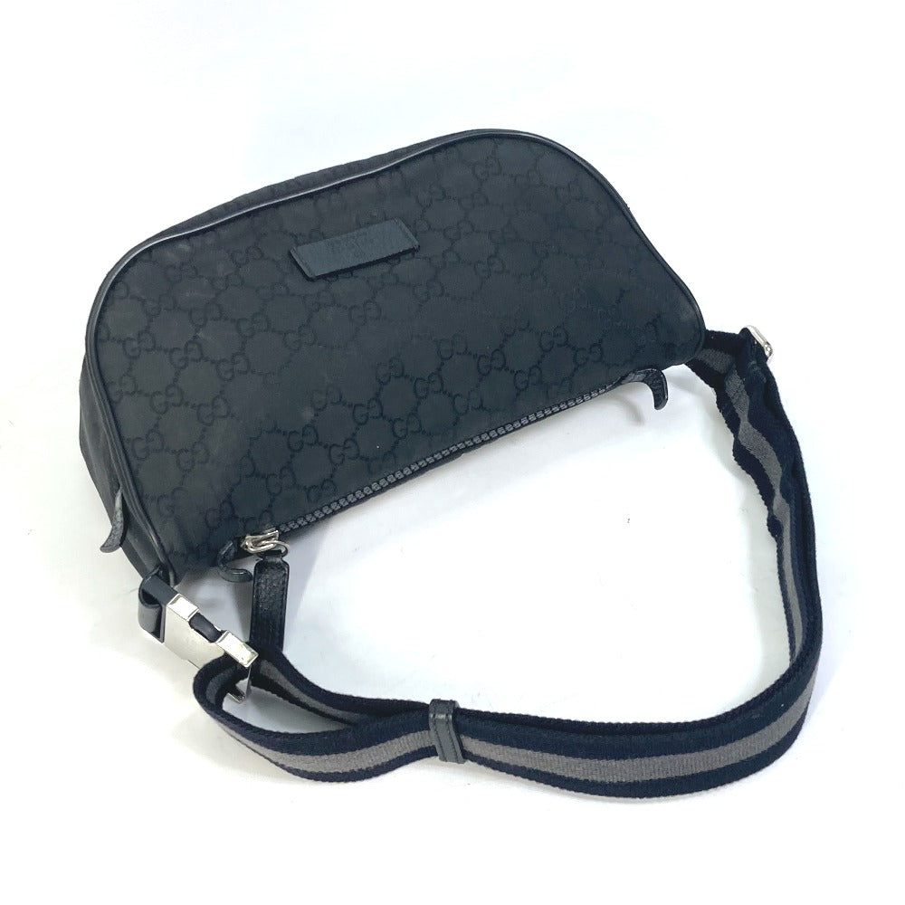 GUCCI Waist bag 509643 Nylon black GG belt bag Sling bag mens Secondhand