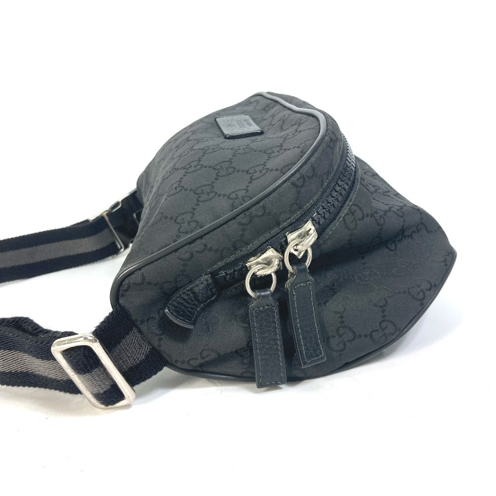 GUCCI Waist bag 509643 Nylon black GG belt bag Sling bag mens Secondhand