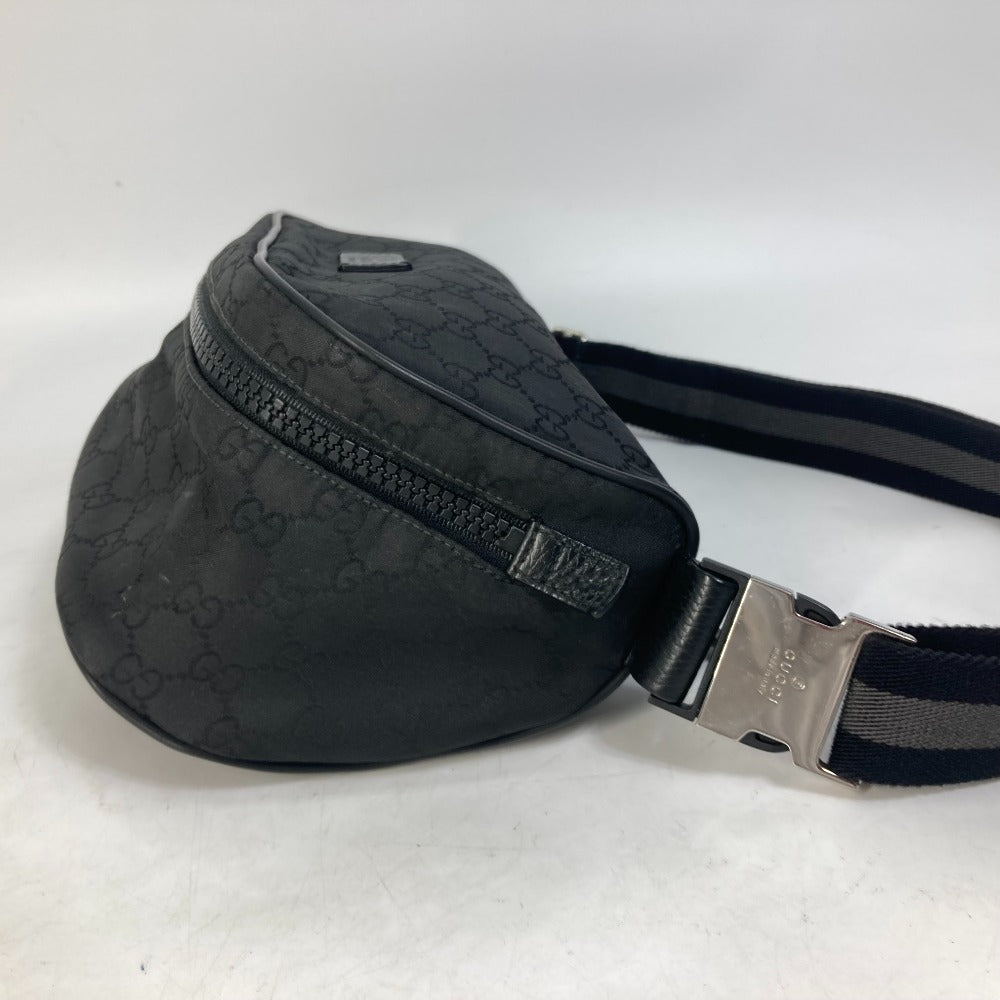 GUCCI Waist bag 509643 Nylon black GG belt bag Sling bag mens Secondhand