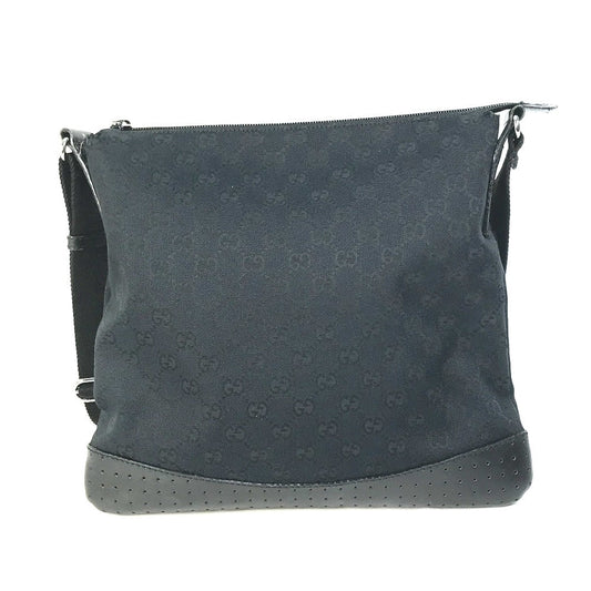 GUCCI Shoulder Bag 145857 GG canvas black GG Women Used