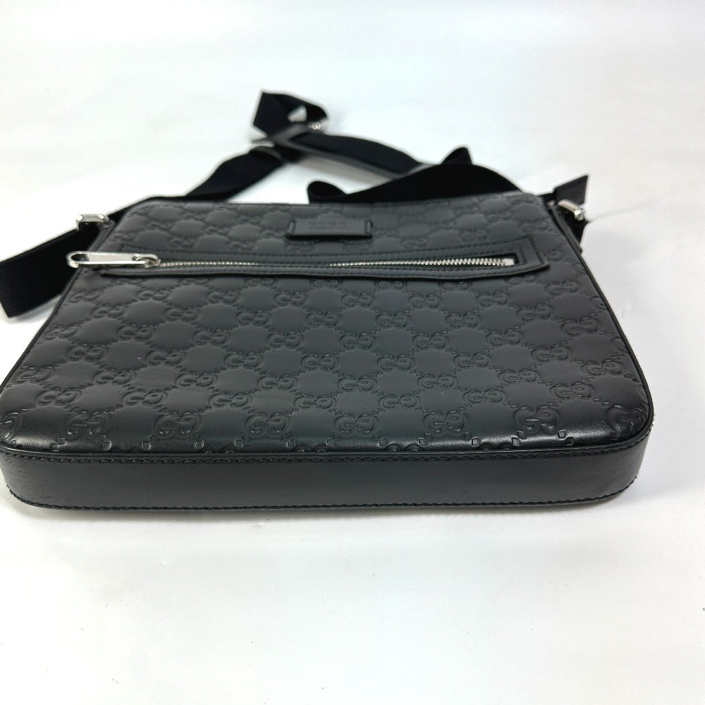 GUCCI Shoulder Bag 406410 leather black Guccisima Women Secondhand