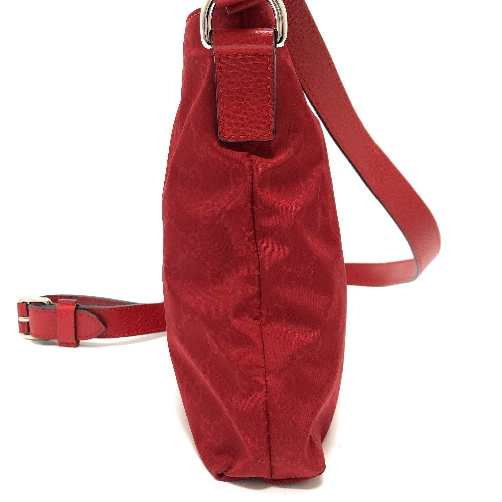 GUCCI Shoulder Bag 510342 Nylon / leather Red GG Women Secondhand