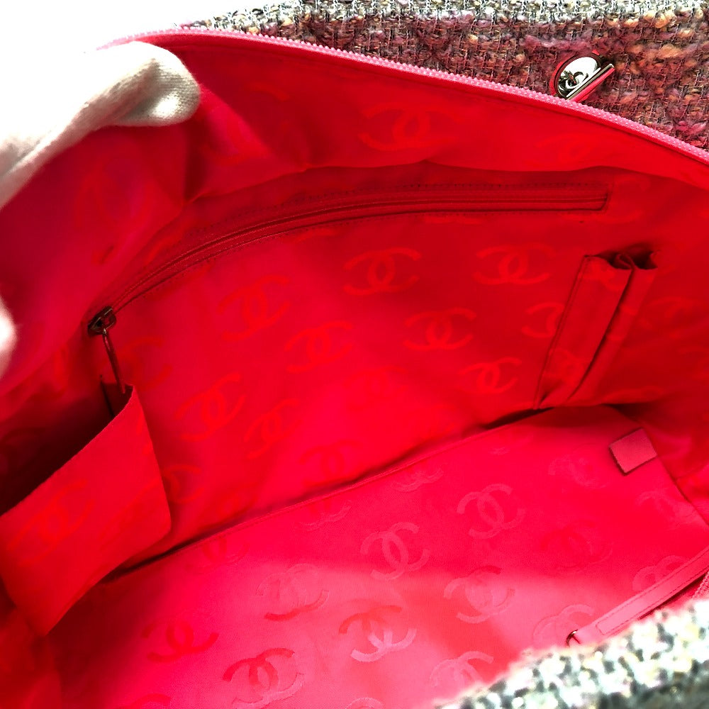 CHANEL Tote Bag tweed Purple type CC COCO Mark Cambon Line Large