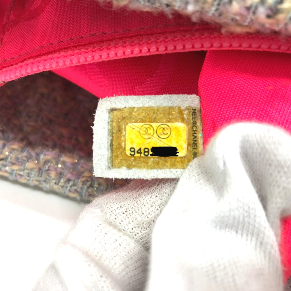 CHANEL Tote Bag tweed Purple type CC COCO Mark Cambon Line Large