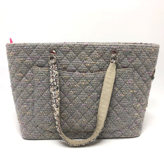 CHANEL Tote Bag tweed Purple type CC COCO Mark Cambon Line Large