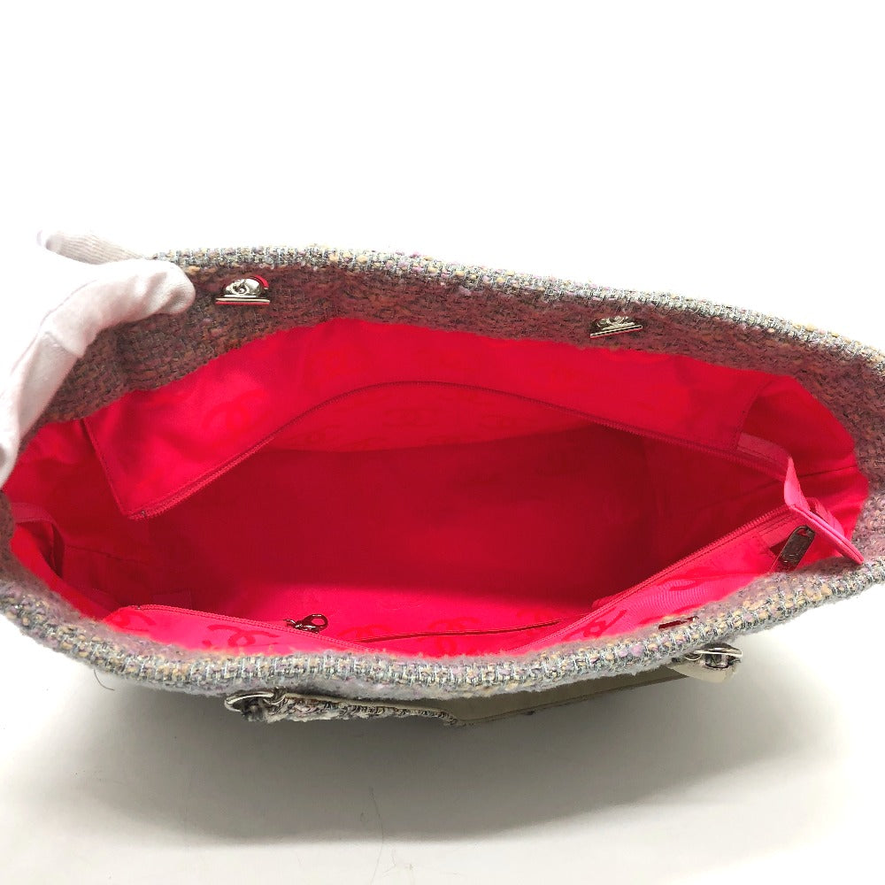 CHANEL Tote Bag tweed Purple type CC COCO Mark Cambon Line Large