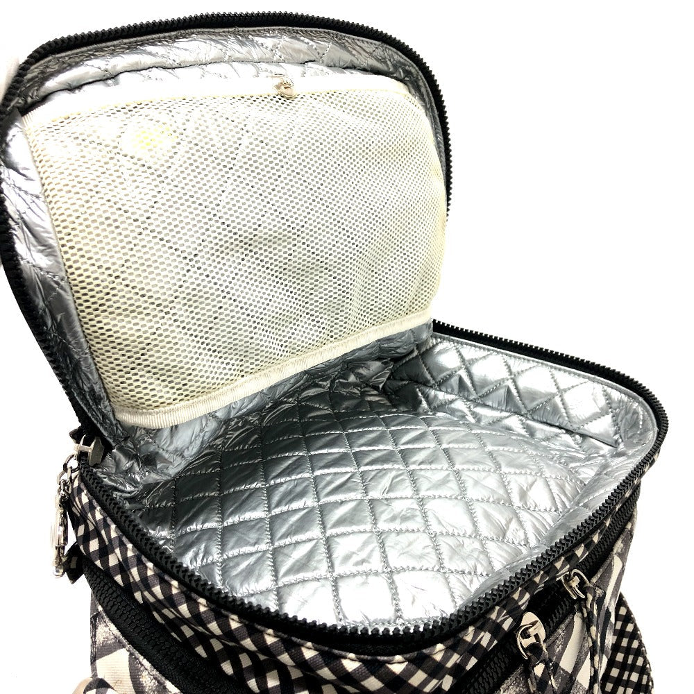 CHANEL Shoulder Bag canvas white Check COCO Mark Cooler bag Women Used
