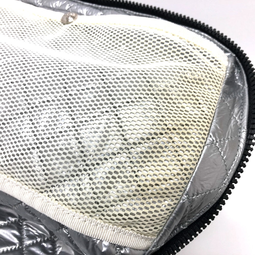 CHANEL Shoulder Bag canvas white Check COCO Mark Cooler bag Women Used