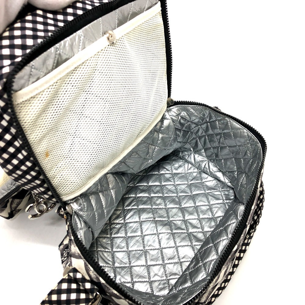 CHANEL Shoulder Bag canvas white Check COCO Mark Cooler bag Women Used