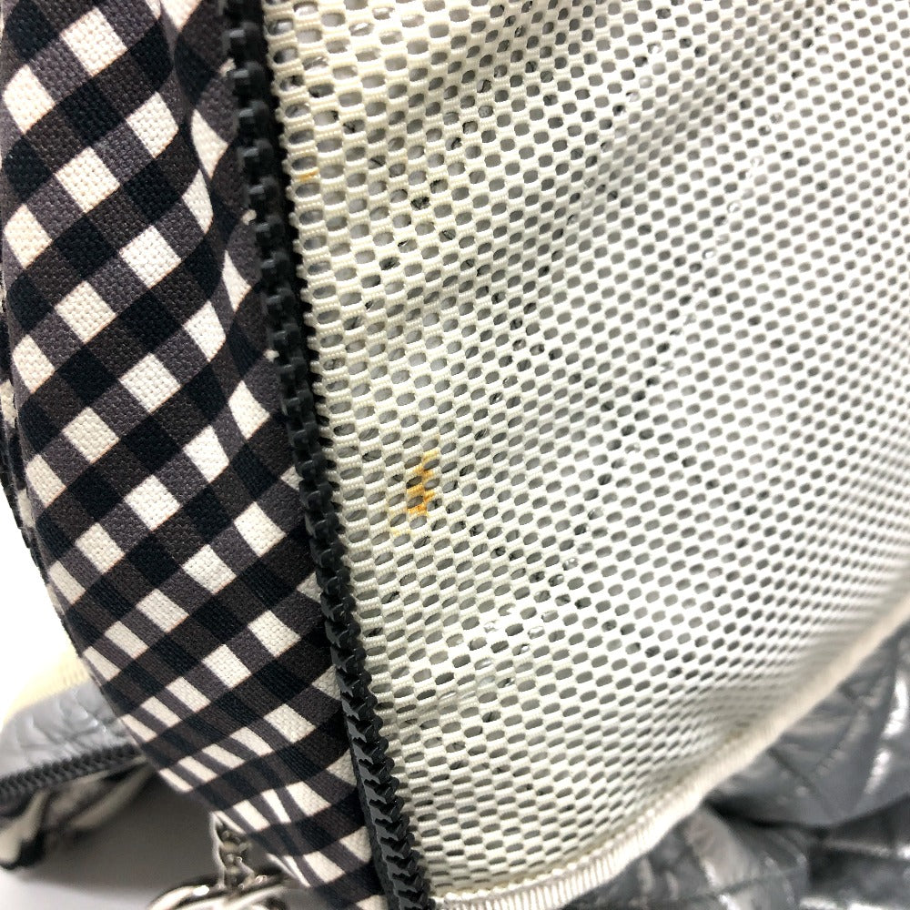 CHANEL Shoulder Bag canvas white Check COCO Mark Cooler bag Women Used